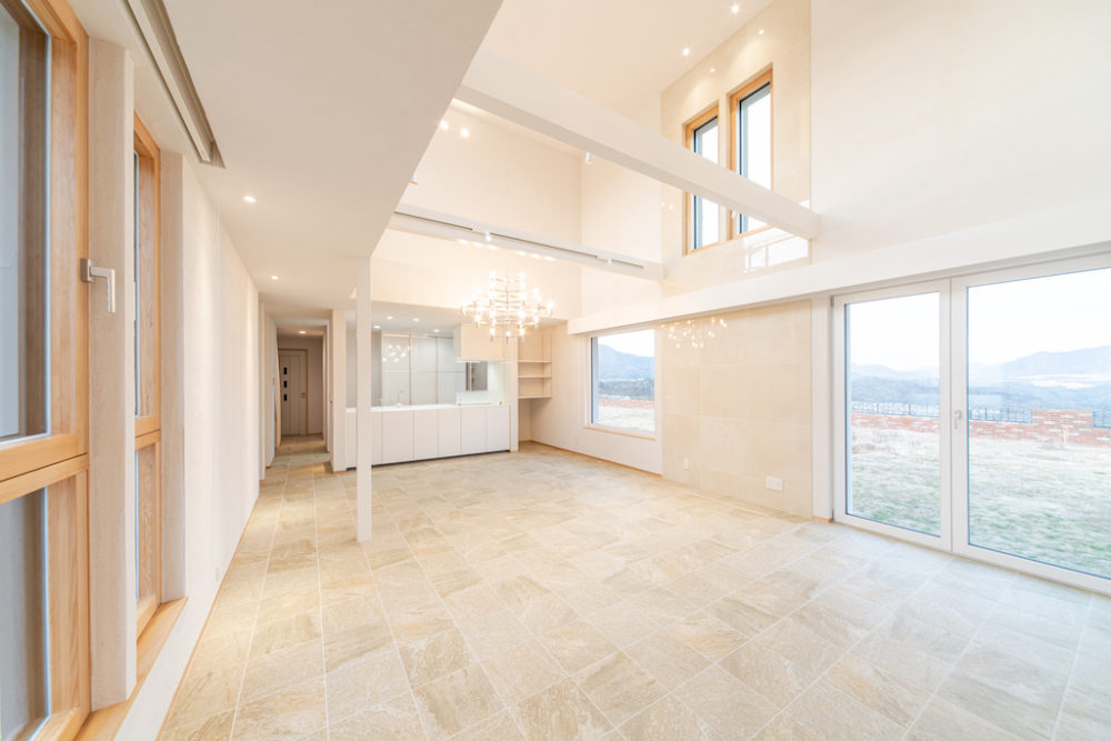 広島で最上級の快適性　こころパッシブハウス　おしゃれなリビング